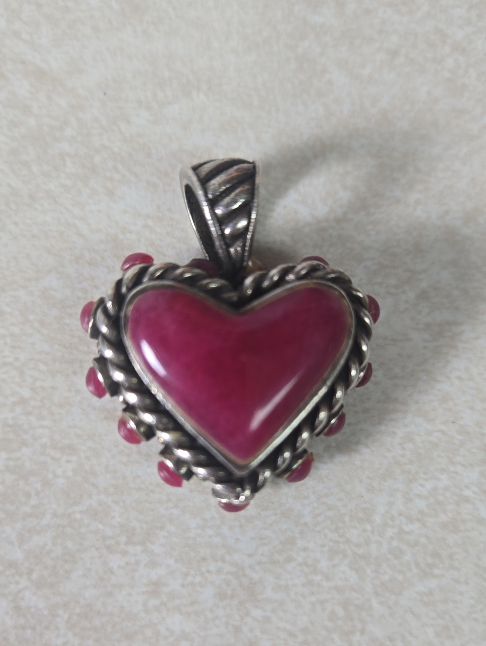 Chunky Heart 925 Sterling Silver Pendant UNIQUE